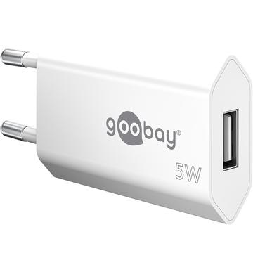 Goobay Compact Chargeur mural USB-A - 5W - Blanc