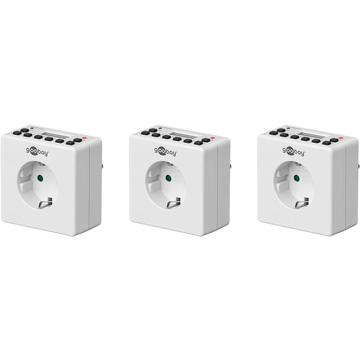 Goobay Digital Timer Socket 16A - 3-pack - Blanc
