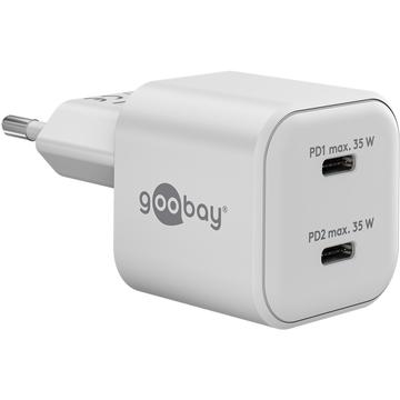Goobay Nano GaN Dual USB-C PD Chargeur rapide 35W