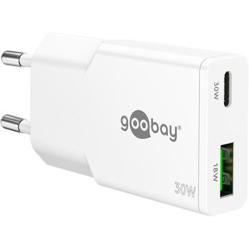 Goobay Slim USB-C PD GaN Chargeur rapide double 30W