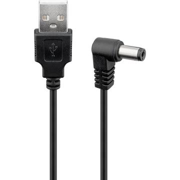 Goobay Câble USB avec prise d\'alimentation 5.5x2.1mm - 1.5m - Noir