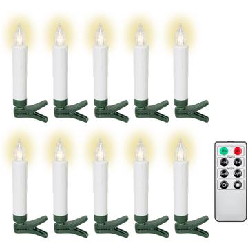 Goobay Bougies de Noël LED sans fil - 10 Pcs. - Blanc chaud