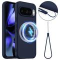 Coque Google Pixel 10 en Silicone Liquide - Compatible MagSafe - Bleu Foncé