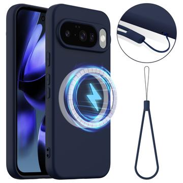 Coque Google Pixel 10 en Silicone Liquide - Compatible MagSafe - Bleu Foncé