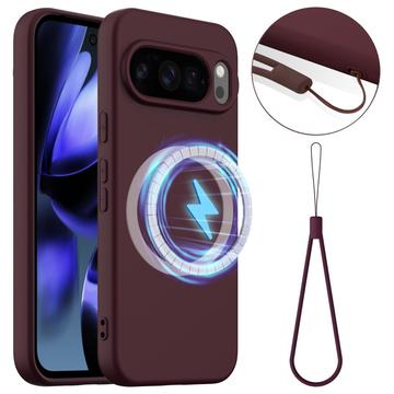 Coque Google Pixel 10 Pro XL en Silicone Liquide - Compatible MagSafe - Vin Rouge