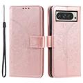 Étui Portefeuille Google Pixel 11 Pro XL Mandala avec dragonne - Rose