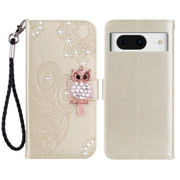 Etui Google Pixel 8 Owl Rhinestone