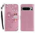 Etui Google Pixel 8 Pro Hibou Strass - Rose Doré