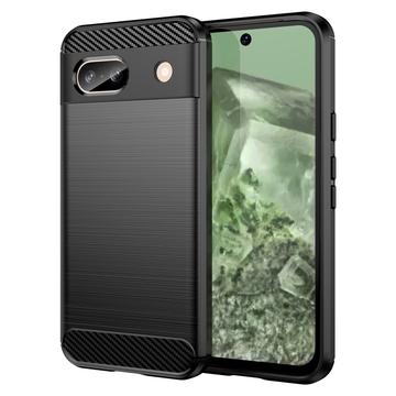 Coque Google Pixel 8a en TPU Brossé - Fibre de Carbone - Noire