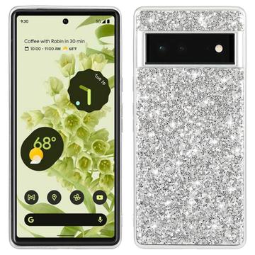 Coque Hybride Google Pixel 8a - Série Glitter - Argenté