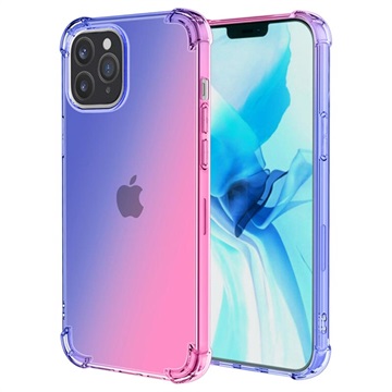 Coque iPhone 14 Pro Max en TPU Antichoc Pente - Bleue / Rose