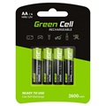 Piles Rechargeables AA Green Cell HR6 - 2600mAh - 1x4