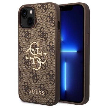 Coque Hybride iPhone 15 Guess 4G Big Metal Logo - Marrone