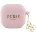 Étui AirPods 4 en Silicone Guess 4G Charm - Rose