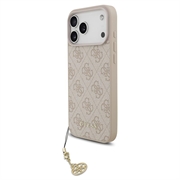 Coque hybride iPhone 17 Pro Max Guess 4G Charm - Compatible MagSafe - Rose