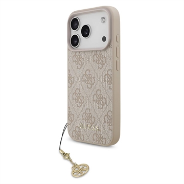 Coque hybride iPhone 17 Pro Guess 4G Charm - Compatible MagSafe - Rose