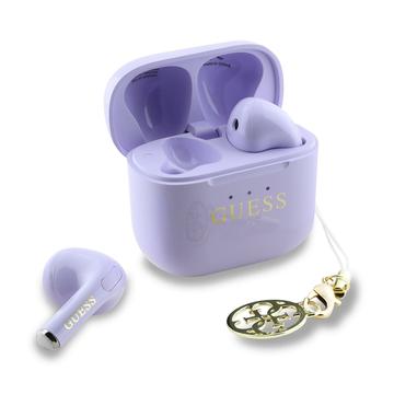Écouteurs True Wireless Guess Charm avec effet brillant et logo classique - violet