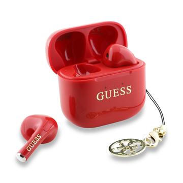 Écouteurs True Wireless Guess Charm avec effet brillant et logo classique - Rouge