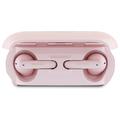 Casque sans fil avec étui de chargement Guess Elongated Metallic Printed Logo - Rose