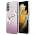 Coque Guess Glitter Gradient Script Samsung Galaxy S21+ 5G - Rose