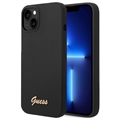 Coque iPhone 14 en Silicone Guess Metal Logo (Emballage ouvert - Excellent) - Noire