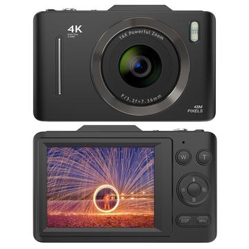 Appareil photo numérique H16 avec zoom 16x et carte mémoire 32 Go - Noir