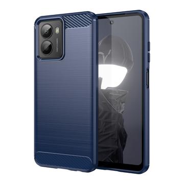 Coque HMD Fusion en TPU Brossé - Fibre de Carbone - Bleue