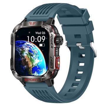 HT29 Montre intelligente avec boussole, détection d\'altitude et langue danoise - Bleu