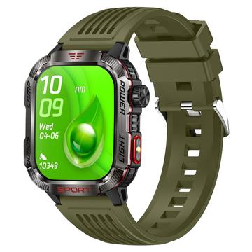 HT29 Montre intelligente avec boussole, détection d\'altitude et langue danoise - Vert