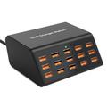 HW15 Station de charge USB à 15 ports avec affichage numérique - 100W - Noir