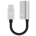 Adaptateur Audio USB-C / 3.5mm & Type-C Hat Prince HC-13 - Argent