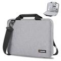 Sacoche Haweel 14 pouces pour MacBook avec compartiment pratique pour accessoires et bandoulière - Gris