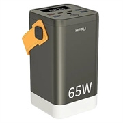 Hepu XXL HP211 60000mAh Banque d'alimentation avec 2xUSB-C PD, 4xUSB-A - 65W - Noir