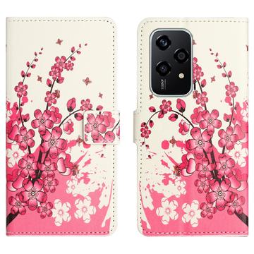 Étui Portefeuille Honor 200 Lite - Série Style - Fleurs Rose