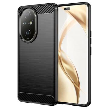 Coque Honor 200 Pro en TPU Brossé - Fibre de Carbone - Noire