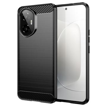 Coque Honor 300 en TPU Brossé - Fibre de Carbone - Noire