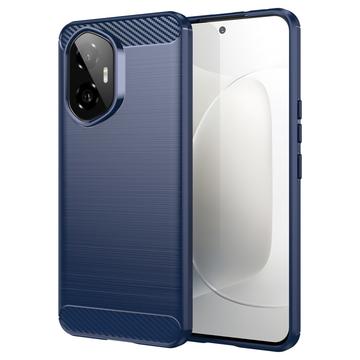 Coque Honor 300 en TPU Brossé - Fibre de Carbone - Bleue