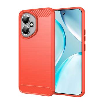 Coque Honor 400 en TPU Brossé - Fibre de Carbone - Rouge