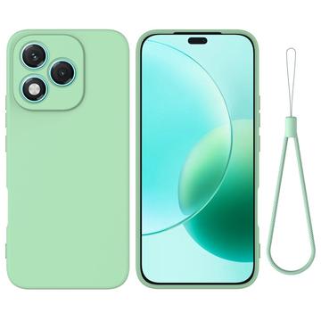 Coque Honor 400 Lite en silicone liquide avec dragonne - Verte