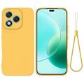 Coque Honor 400 Lite en silicone liquide avec dragonne - Jaune