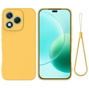 Coque Honor 400 Lite en silicone liquide avec dragonne - Jaune