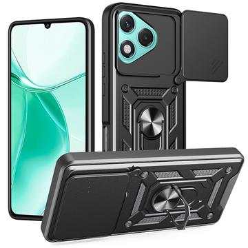 Coque Hybride Honor 400 Lite à Anneau Rotatif avec Protection pour Appareil Photo - Noire