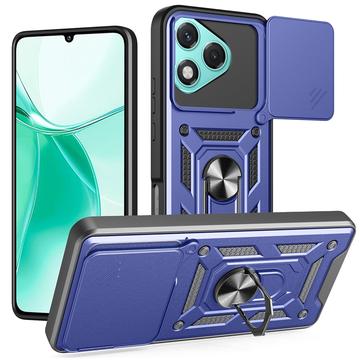 Coque Hybride Honor 400 Lite à Anneau Rotatif avec Protection pour Appareil Photo - Bleue