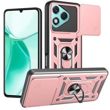 Coque Hybride Honor 400 Lite à Anneau Rotatif avec Protection pour Appareil Photo - Rose Doré