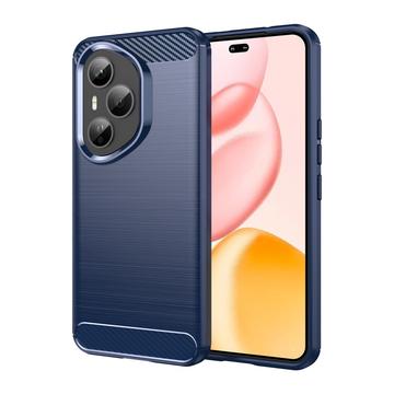 Coque Honor 400 Pro en TPU Brossé - Fibre de Carbone - Bleue