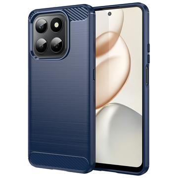 Coque Honor 400 Smart/X7d 4G en TPU Brossé - Fibre de Carbone - Bleue