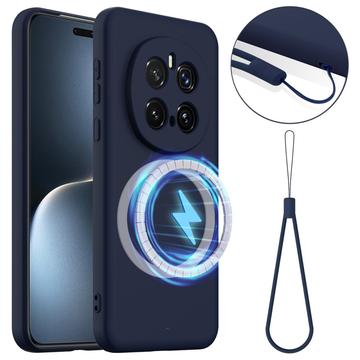 Coque Honor Magic7 Pro en Silicone Liquide - Compatible MagSafe - Bleu Foncé