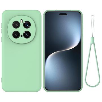 Coque Honor Magic7 Pro en silicone liquide avec dragonne - Verte