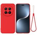 Coque Honor Magic7 Pro en silicone liquide avec dragonne - Rouge