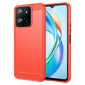 Coque Honor X5b/X5b Plus en TPU Brossé - Fibre de Carbone